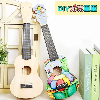 Kids Ukulele DIY Wooden Painted Musical Instrument