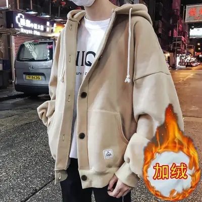 Men's 2020 Velvet Jacket Warm Loose Handsome Sports Jacket