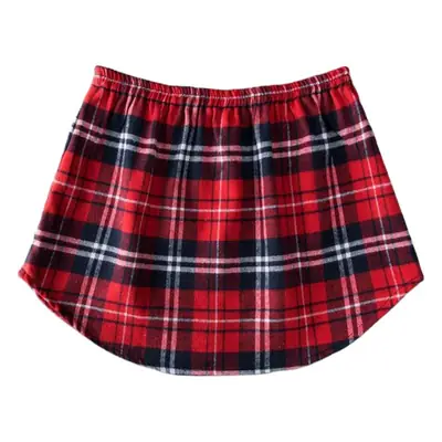 Women Winter Streetwear Set Plaid Skirt Sweater Scarf
