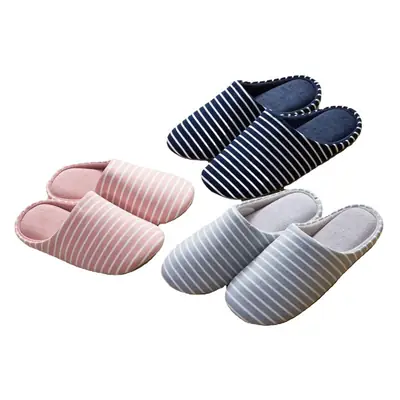 Japanese Muji Striped Knitted Slippers for Men Women