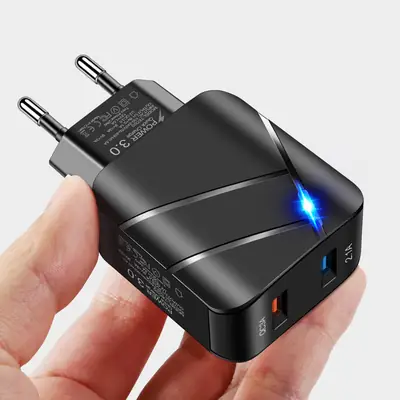 Fast Charging USB Mobile Charger Dual Port European Plug