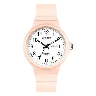 Sanda Mint Green Dual Calendar Electronic Quartz Watch