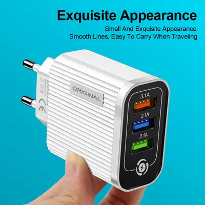 3A Multi-Port Travel Charger with European Plug