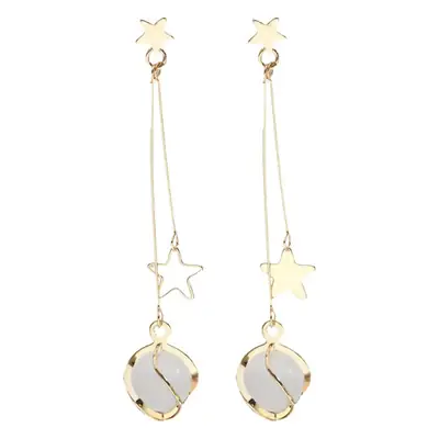925 Silver Pin Cat's Eye Earrings for Women
