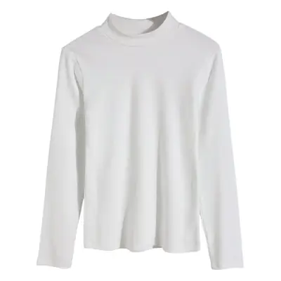 Women Velvet Turtleneck T-Shirt Winter Beige