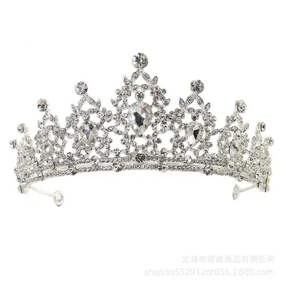 Korean Style Diamond Crown Updo Bridal Accessory