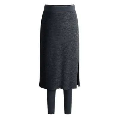 Women's Fake Two-Piece Leggings Set Grey Black Winter Warm Outerwear