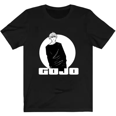 Men Gojo Spell Turn Prin T-Shirt Light Blue