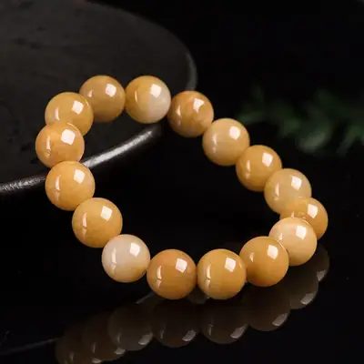 Natural Xinjiang Golden Jade Bracelet 13mm