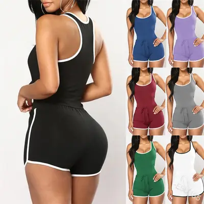 Women's Grey Cross Body Bralette Shorts Set
