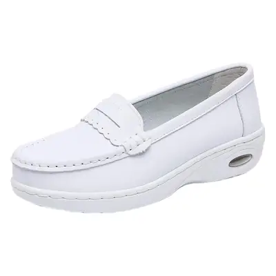 White Nurse Shoes Air Cushion Leather Breathable