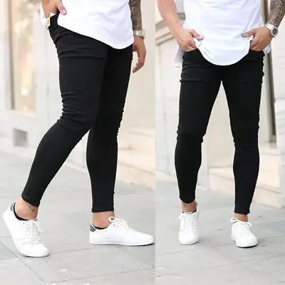 Black Stretch Skinny Jeans for Men