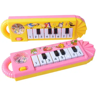Electric Keyboard Guitar Toy for Girls Boys Pink Yellow