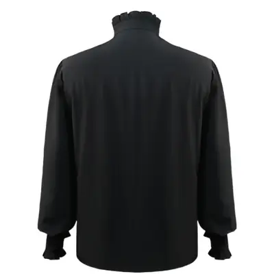Men's White Pleated Pirate Shirt Medieval Renaissance Steampunk Top