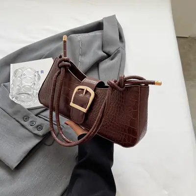 Trendy Brown Textured Shoulder Bag for Women