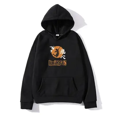 Men Orange Hoodie with Lion Print