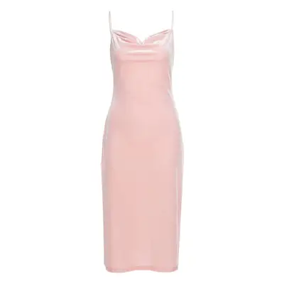 Light Pink Low Cut High Waist Dress for Women