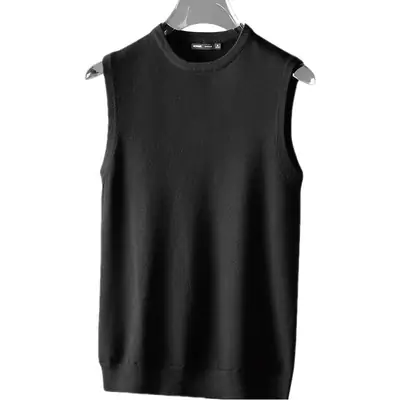 Men's Black Knit Vest with 7200 Test