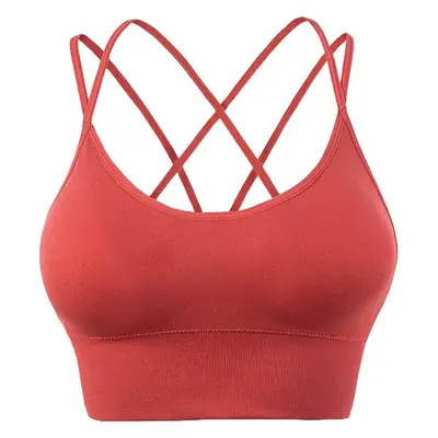 Plus Size European and American Wire-Free Thin Straps Beautiful Back Yoga Sports Bra Running Shock-Proof Quick-Drying Fitness Sports Bra for Women
