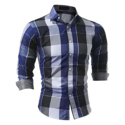2025 Long Sleeve Plaid Men's Shirt European Size