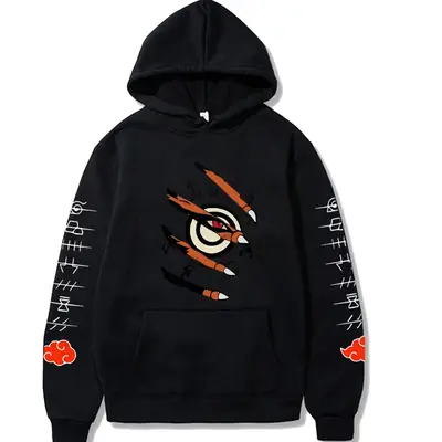 Naruto Crosshair Hoodie Yellow Men Women Casual Cartoon Print