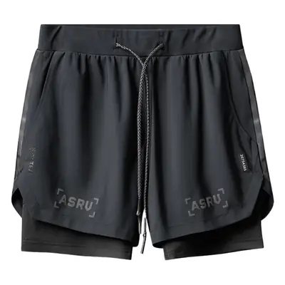 Men's Black Anti-Exposure Sports Shorts with Multi-Pockets