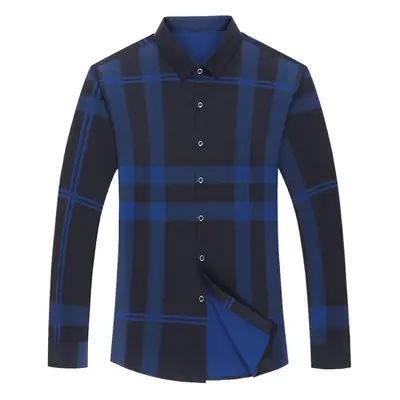 Men Long Sleeve Striped Shirt Black Purple 2023