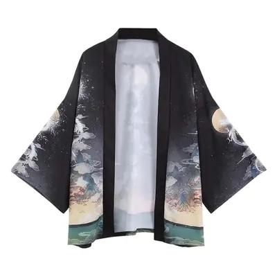Japanese Style Kimono Coat Seven-Sided Sleeve Couple Men's Loose Thin