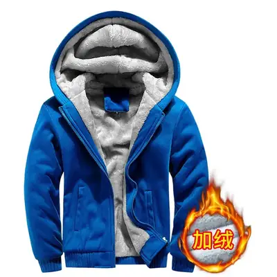 2025 Men Winter Hooded Velvet Jacket Large