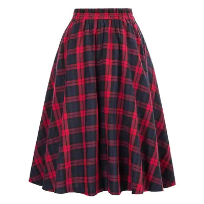 Plaid Elastic Waist Skirt Set for Women Autumn Winter