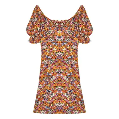 Women Floral Square Collar Dress 2023 Summer
