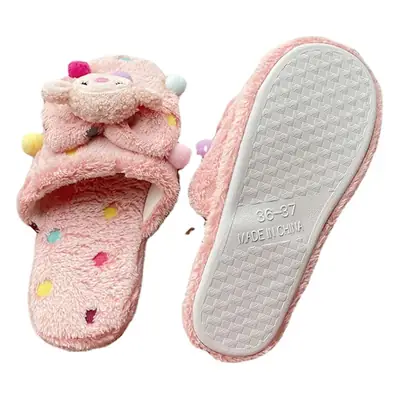 Cute Cartoon Korean Doll Plush Slippers Women Autumn Winter