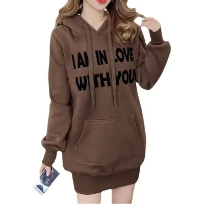 Women Crossbody Hooded Sweatshirt Green Velvet 2025 Winter