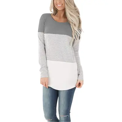 2023 Long Sleeve Striped T-Shirt for Women