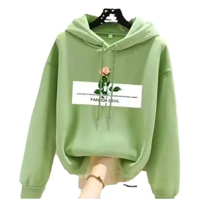 Pink Fleece Lined Hooded Sweatshirt Women Large