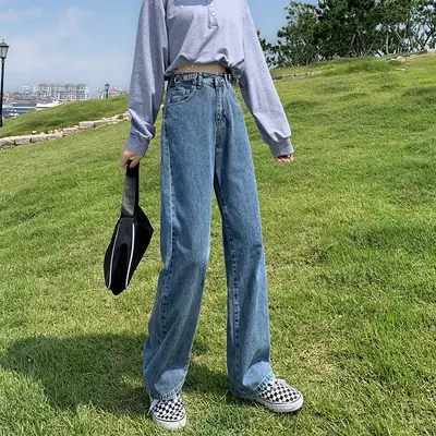 Women Wide Leg Jeans High Waist Slim Fit 2021
