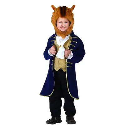 Kids Fairy Tale Cosplay Costume Blue Gold Jumpsuit
