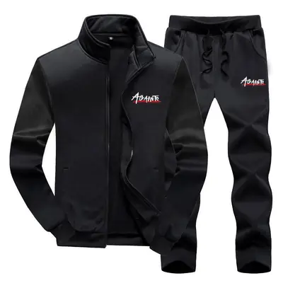 Men Navy Blue Korean Sports Suit Plus Size