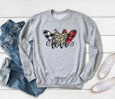 Pink Love Butterfly Crewneck Sweatshirt
