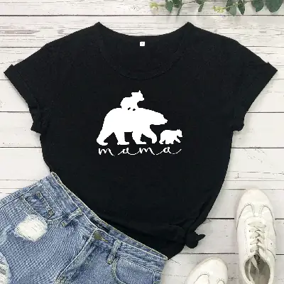 Red T-Shirt Mama Bear Child New Design