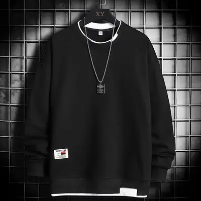 Men Fleece Sweatshirt Yellow Loose Fit Winter Warm