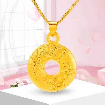 Vietnam Sand Gold Ancient Law Ping Buckle Pendant