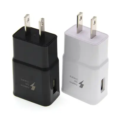 QC3.0 Fast Charging Phone Charger Black White