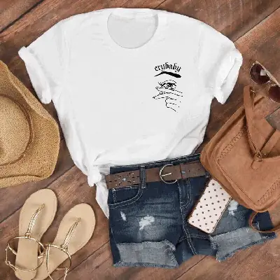 Gray T-Shirt with "Tears" Print Small Design
