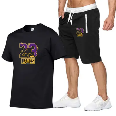 Men Maroon 23 Games Print T-Shirt & Shorts Set