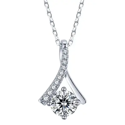 Silver Plated Zircon Micro-Inlay Korean Clavicle Necklace