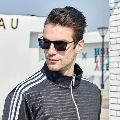 Men's Square Frame Polarized Sunglasses Driving Driver Glasses UV400 Cross Border