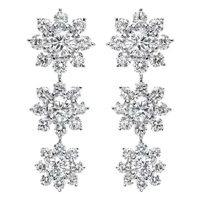 Sunflower Drill Earrings Set with Three Flowers Imitation