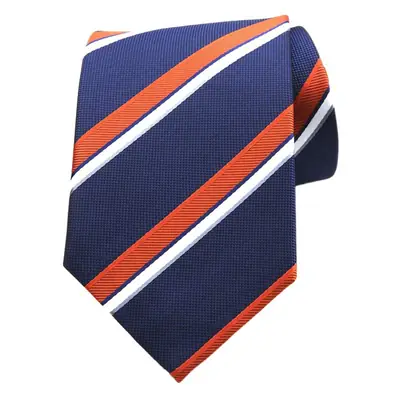 Men's 8cm Striped Hand Tie Navy Blue