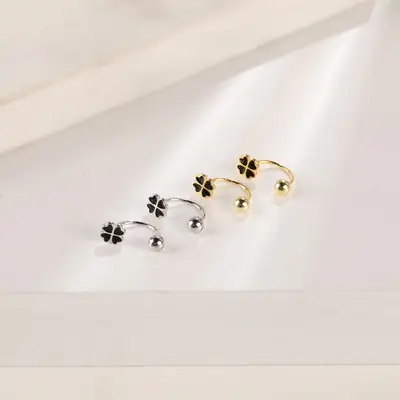S925 Gold Clover Earrings for Women
